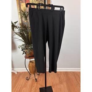 Rafaella Women's XXL Stretch Pull On Elastic Waist Ankle Pant Black Cropped